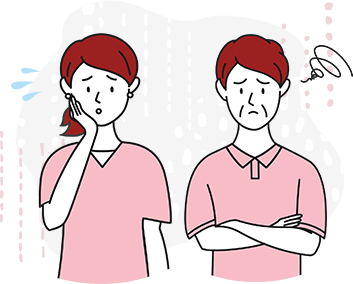 困っている男性と女性